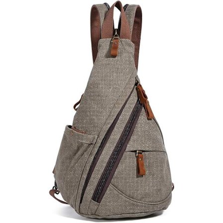Canvas Sling Bag - Liten Crossbody ryggsäck Shoulder Casual Daypack ryggsäck för män kvinnor