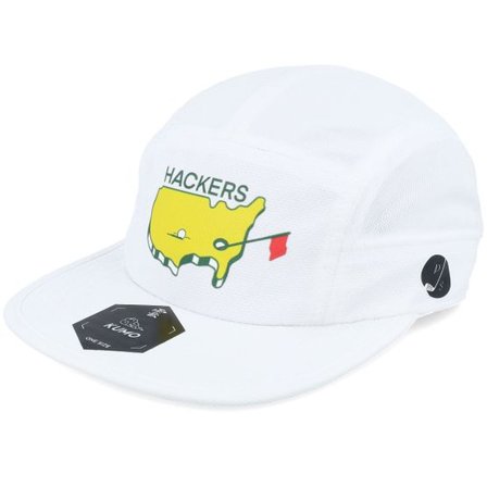 Pins & Stripes - Vit 5panel Keps - "Hackers Golf Logo White 5-panel " @ Hatstore
