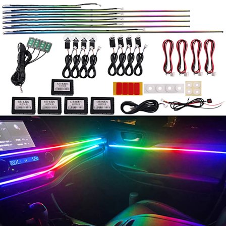 18 in 1 64 Färg RGB Symphony Car Atmosphere Interior LED Lights