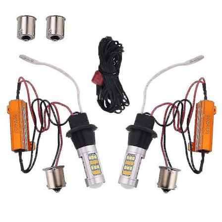 2 stk 1156 2835smd 42 lysdioder Bil Dobbel Switchback Drl Ryggelys Blinklys