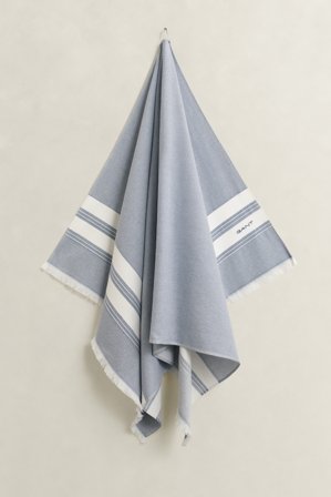 GANT Wohnaccessoires Gestreiftes Hammam Strandtuch (100x180) Blau