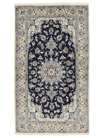 Hand Knotted Nain Rug 118X202 Wool Dark Grey/Black Small