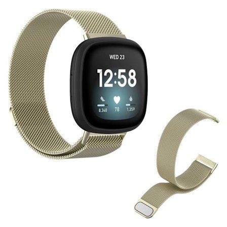 Fitbit Versa 3 rostfritt stål klockarmband - guld / Storlek: L