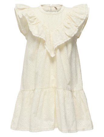Kids Only Kmgmargot Life S/L Embroidery Dress Wvn - Cream - 92