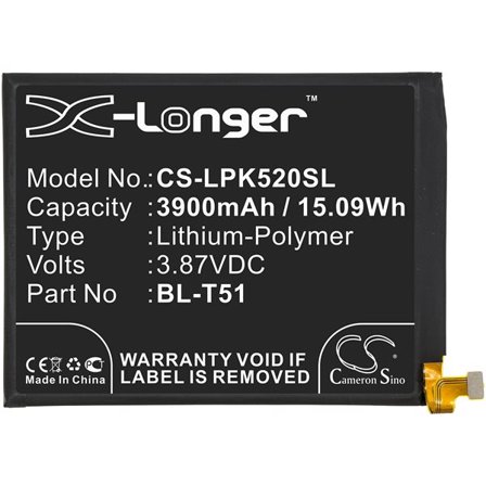 Batteri till SmartPhone, Mobil för LG K52, LMK525BMW, K62+ 2020 m.fl.