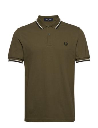 Twin Tipped Fp Shirt Polos Short-sleeved Grön Fred Perry