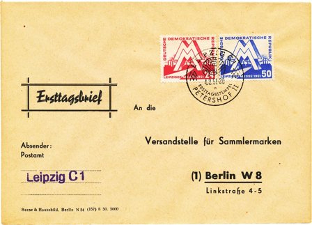 DDR 1951 - MICHEL 282-283 - FDC