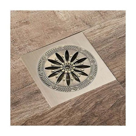 Mässing Duschbrunn Kvadratisk Golvbrunn Rör Deodorant Duschbricka 100*100mm Badrumstillbehör