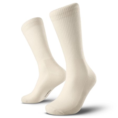 DryFeel | Calcetines de tenis de algodón blanco antiguo para hombres - Calcetines de tripulación