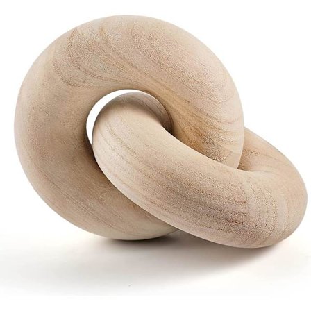 Dekorativ träkedja, 2-länkad dekorativ kedja handskuren Boho träknutdekor för bokhylla skrivbord vardagsrum soffbord bondgårdsträdekor prydnad (