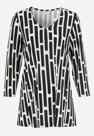 Cellbes of Sweden - Mönstrad trikåtunika - vit / mönstrad - för damer - 34/36