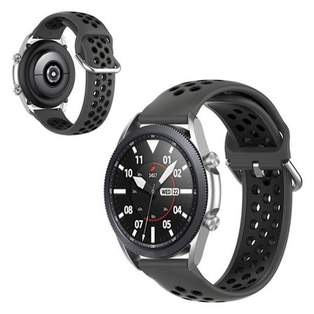 Samsung Galaxy Watch 3 (41mm) tvåfärgad silikon klockarmband - svart