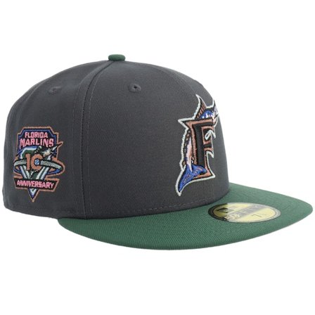 New Era - MLB Grå Caps - "Hatstore Exclusive x 59FIFTY 10 Anniversary Grey/Olive Green Fitted " @ Hatstore