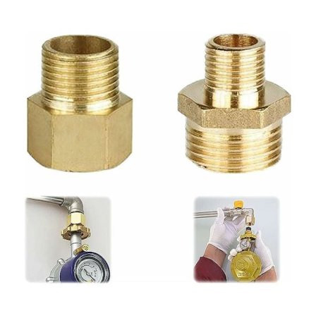 Gasadapter Koppar Gasslang Adapter Gasflaskanslutningsadapter, 2 st