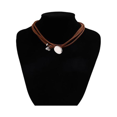 Damhalsband Mockahalsband Turkos Hänge Läderhalsband Western Lager-på-lager Halsband Smycken