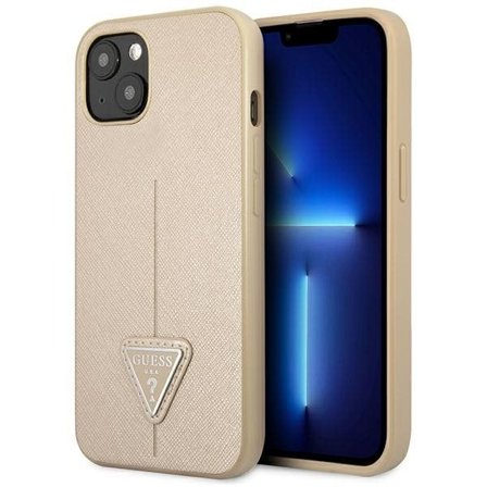 Guess GUHCP13SPSATLE iPhone 13 mini 5,4" beige / beige hardcase SaffianoTriangle Logo