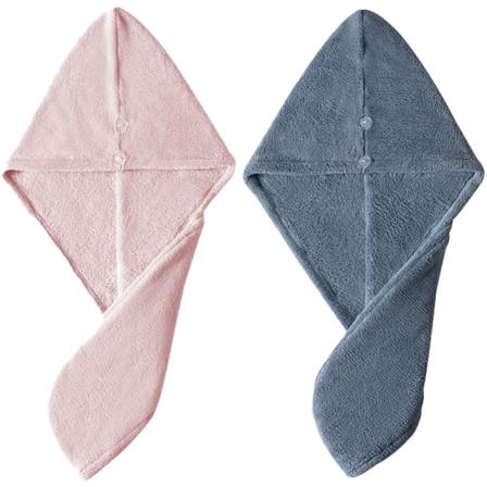 Hårhanddukar för kvinnor och flickor, 2-pack