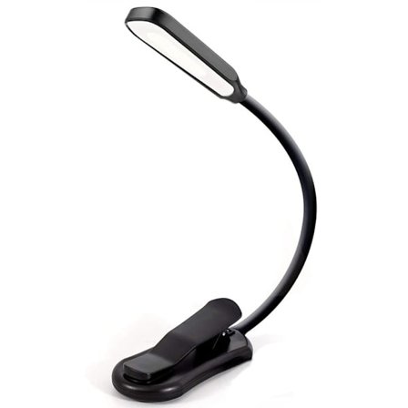 BekaTech 7 LED leselampe med 3 lysfarger, svart