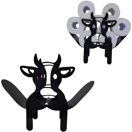 Toalettpappershållare i metall, djurform får/uggla/ko