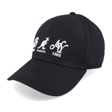 Kangol - Zwart adjustable Cap - Elastic Fitted Baseball Black Adjustable @ Hatstore