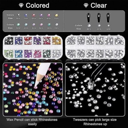 4000 Strass 2 stk. 25 ml Lim, Kompatibel med Strass & Voks Penn