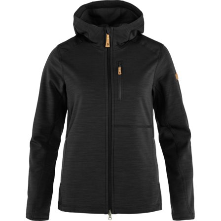 Fjällräven Women's Keb Fleece Hoodie in Black | Size: Medium, Wool/Polyester