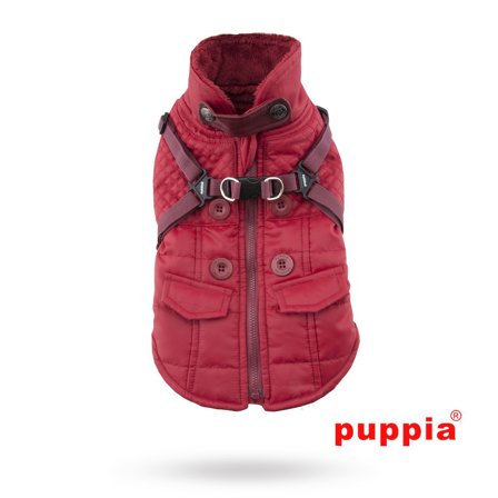 Puppia - WILKES Red - Hundtäcke med Integrerad Sele - Hundsele