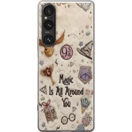 Kompatibelt Mobildeksel til Sony Sony Xperia 1 V Broderad magisk illustrasjon med symboler, sitater og fantasiverden inspirert av eventyr som skaper e