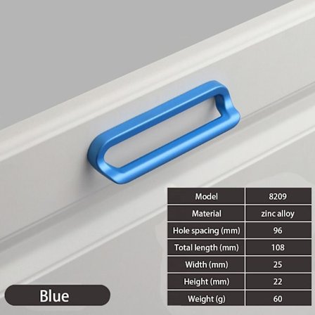 Skab Garderobe Dørgreb Møbelgreb BLÅ 96MM 96MM