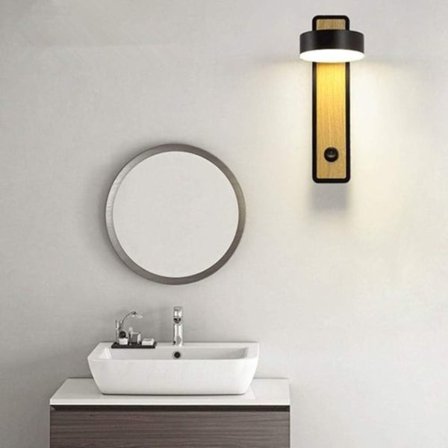 LED-vägglampa vägglampor inomhusbelysning trävägglampa