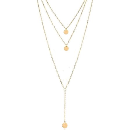 Motelagdelt Lang Halskje med Myntanheng, Kjede Charm Halskje