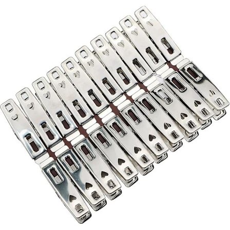 60 stk. klesklyper i rustfritt stål, miniklyper i rustfritt stål