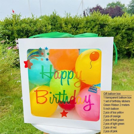 Syntymäpäivä ilmapallolaatikko läpinäkyvä laatikko STYLE 6 STYLE 6