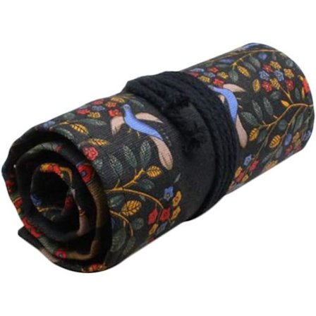 48 spor Happy tree lerret håndlaget stoff penn gardin, svart