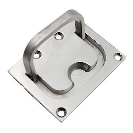 Rustfrit Stål 316 Spejlpoleret Kvadratisk Gulvgreb Kvadratisk Greb Dæk Dæksel Greb Kabine Dæksel Greb (farve: sølv) (1 sæt)