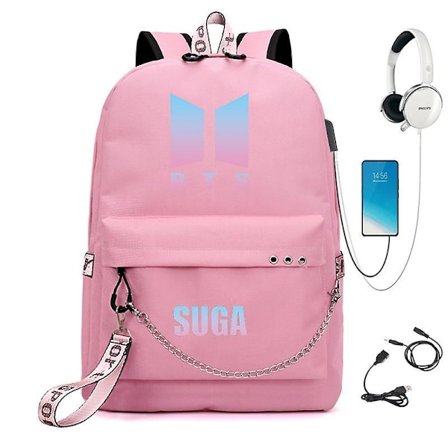 Bts Backpack Usb Charging School Bag