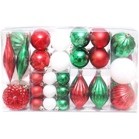 61 stk. Udslettelige Julekugler Træpynt