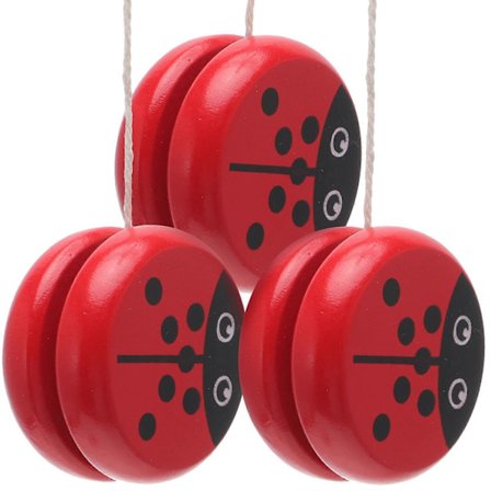 3 st Trä Jojo Leksaker Barn Pedagogiska Leksaker Kreativ Trä Barn Jojo Leksaker Trådkontroll Leksaker (Skalbagge) (FMY)