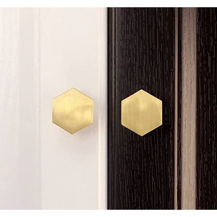 Set med 4 borstade mässingsväggkrokar, 20 mm x 27 mm, guldkappa handduk