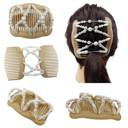Perler Elastiske Hårklemmer Strækbare Dobbelte Hårkamme Til Kvinder Dame