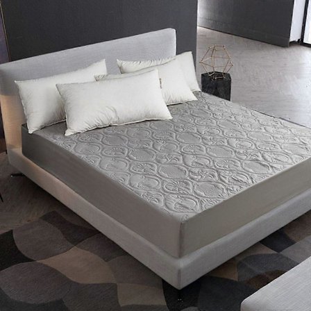 Patjansuojus Harmaa, Lakana Kosteussuoja Vedenpitävä Sängynsuoja Puuvilla Patjanpäällinen Hiljainen Sopii Joustinpatjasänkyyn - 90X200+30Cm