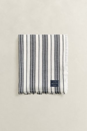GANT Wohnaccessoires Decke aus Baumwoll-Leinen-Mix mit Yacht-Streifen (130x180) Marineblau