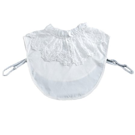 Löstagbar Falsk Krage, Vit Bluskrage med Spetskant, Elegant Halv Falsk Skjorta med Volangdockkrage, Mångsidigt Halslinningstillbehör för