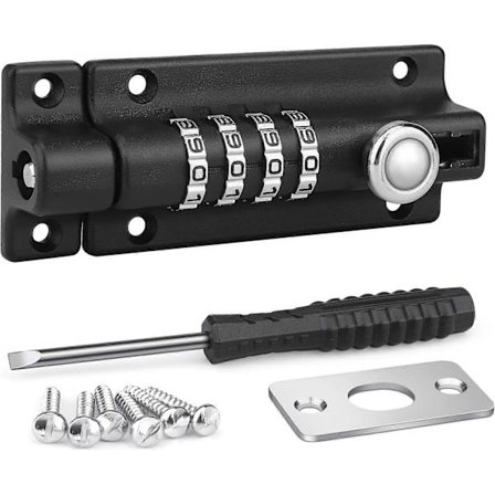 Kombinationslås, Kodlås, Vattentätt 4-siffrigt Kombinationslås med Skruvar för Trädgårdsskjul, Hemförstärkning, Verkstäder [DB]