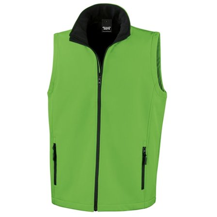 Result Herr Printable Softshell Body Warmer XXL Vivid Green/Bla