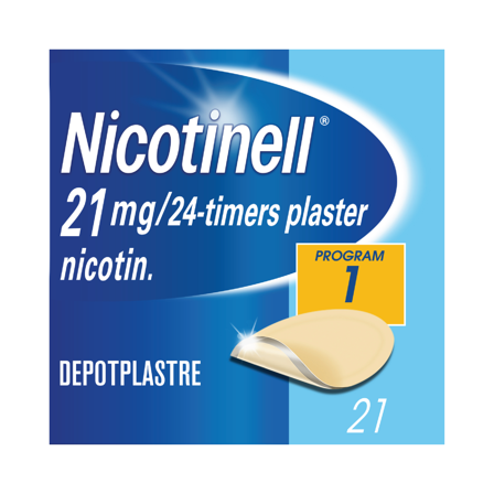 Nicotinell 21 mg/24 timer depotplaster, 21 stk.