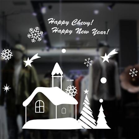 Stora 72 * 54 cm vita julklistermärken Limfri statisk klistermärke Glasfönsterklistermärke Juldekoration 7