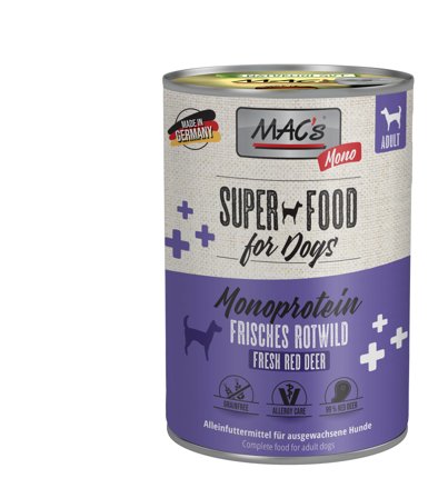 Mac's Mono Super Food for Dogs Hjort 400g - Våtfôr