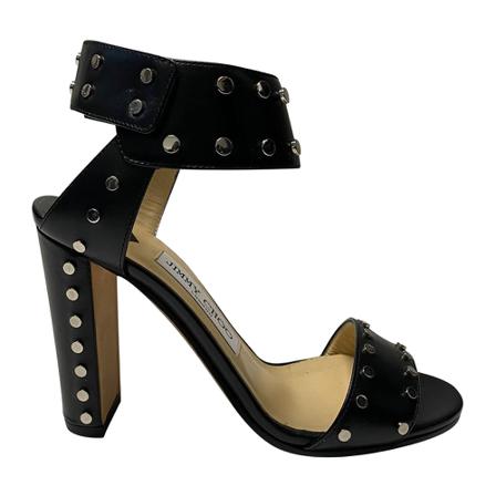 Jimmy Choo Pre-owned Veto 100 Sandal Leather , Zwart , Dames , Maat: 36 EU