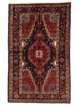Handgeknüpft Toiserkan 140X224 Wollteppich Schwarz/Dunkelrot Klein
